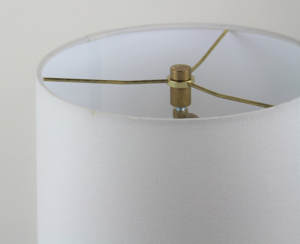 Sample Sale: Beacon Table Lamp in White Shade, Walnut Base / 22-222