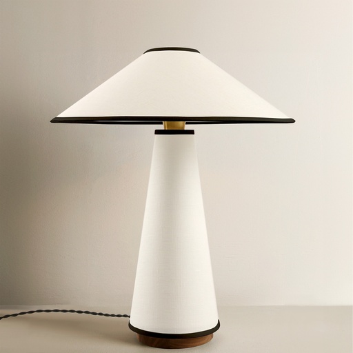 [LE-LND-TL-20X25-CLBT-WB] Linden Table Lamp - Cream with Black Trim