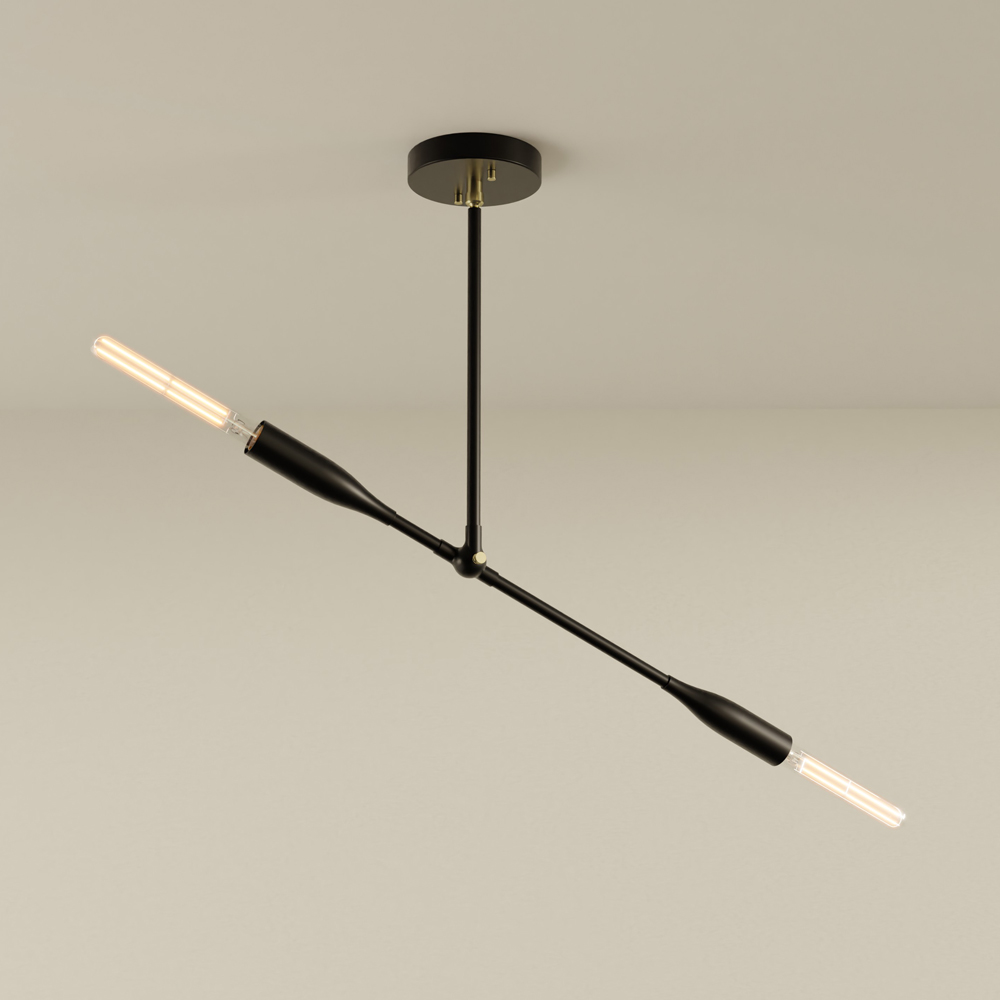 [THI-BP-B] Thia Light (Black Poppy, Brass)