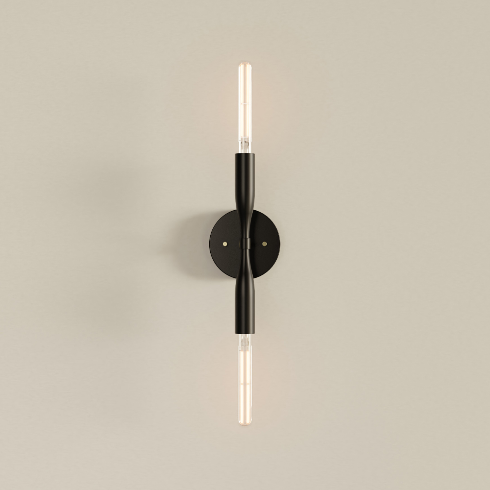 [SOR-2-SCO-BP-B] Sorenthia 2 Sconce (Black Poppy, Brass)