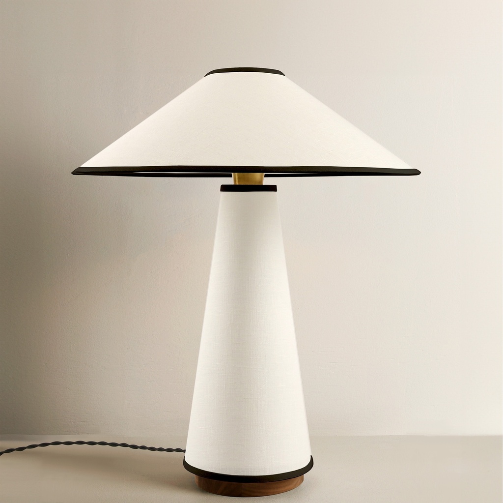 Linden Table Lamp - Cream with Black Trim