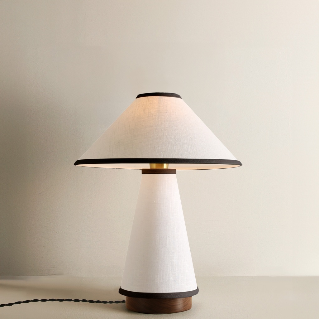 Linden Table Lamp Short - Cream with Black Trim