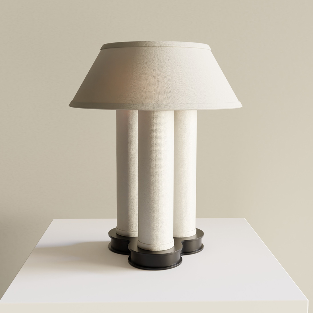 [PIL-TL-15X18-BP-CL-BP] Pillaret Trio Table Lamp (Black Poppy)